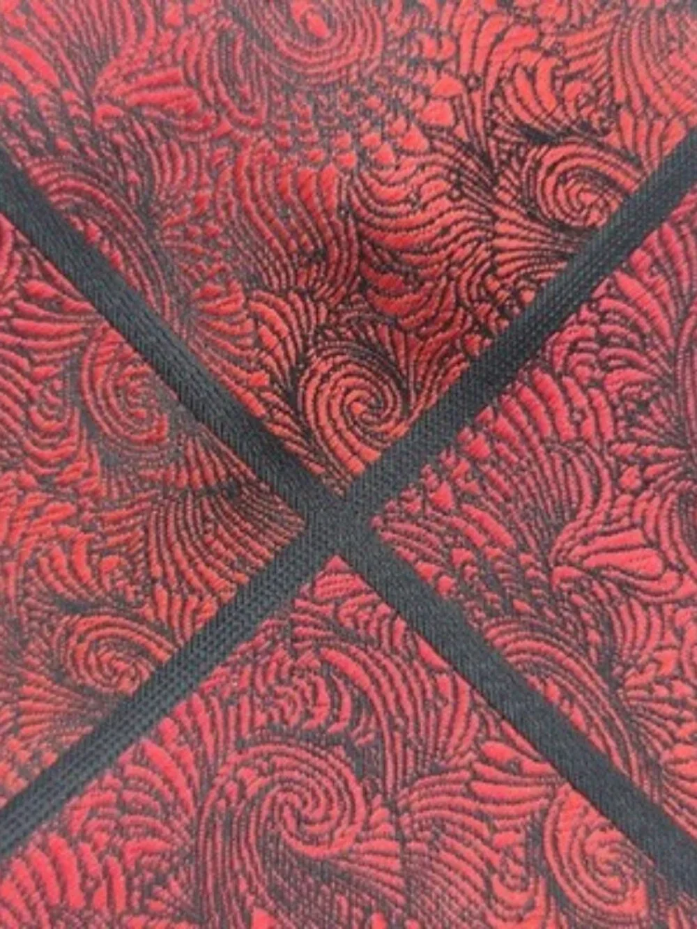 ​Stacy Adams Signature Gold Men's Tie Red Black Paisley Diamond Microfiber 3.5